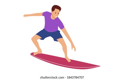 Men in shorts with surfboard. Happy guy on beach in swimsuit holding a surf