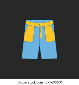 Men shorts symbol simple flat icon on background