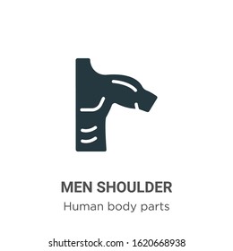 Men shoulder glyph icon vector on white background. Flat vector men shoulder icon symbol sign from modern human body parts collection for mobile concept and web apps design.