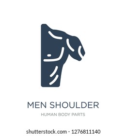 men shoulder icon vector on white background, men shoulder trendy filled icons from Human body parts collection, men shoulder vector illustration