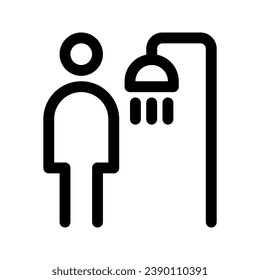 Men shower room line icon