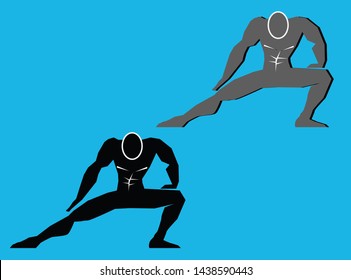 Men showing exercise postures icon