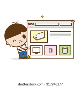 Men Showing the new Website
