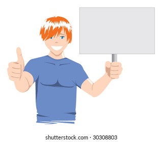 men showing some message in a billboard
