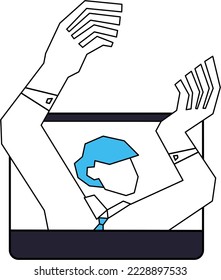 hombres mostrándose a través de la pantalla, perfecto para el elemento ppt, presentación, etc