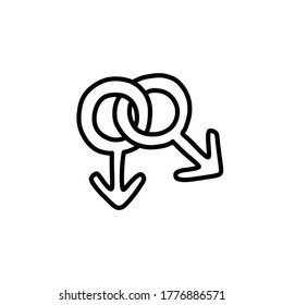 Männer signieren doodles Symbol, Vektorgrafik