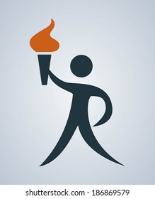 Men sign over gray background, vector illustration