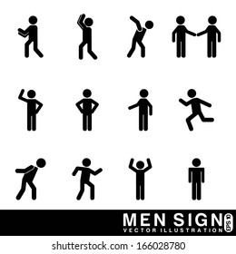 men sign over white background vector illustration 