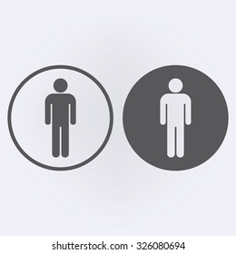 Men sign set in circle . People icon . Vector illustration