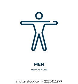 Men silhouette icon. Linear vector illustration from medical icons collection. Outline men silhouette icon vector. Thin line symbol for use on web and mobile apps, logo, print media.