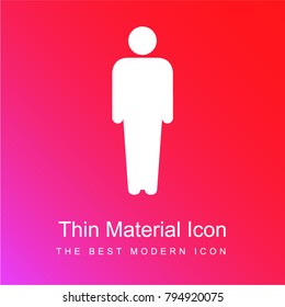 Men silhouette red and pink gradient material white icon minimal design