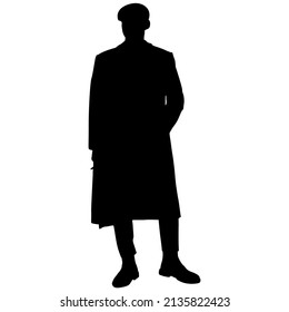 Men silhouettes in twenties style. Mysterious portraits of retro 1920s English gangsters.