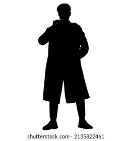 Men silhouettes in twenties style. Mysterious portraits of retro 1920s English gangsters.