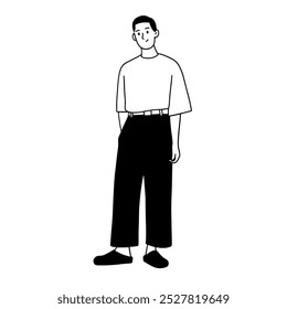 Ilustración de estilo de atuendo simple para hombres