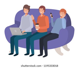 men sitting on the sofa avatar character