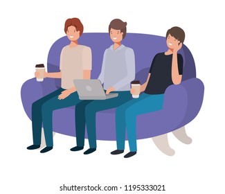 men sitting on the sofa avatar character