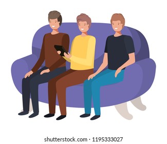 men sitting on the sofa avatar character