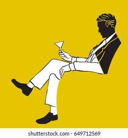 Men are sitting and relaxing
