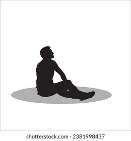 Men sitting silhouette stock vector