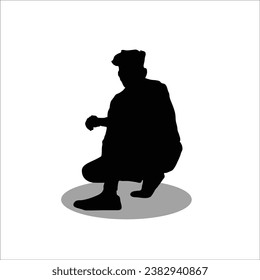 Men sitting silhouette stock vector