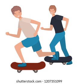 men with skateboard avatar character