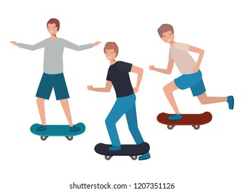 men with skateboard avatar character