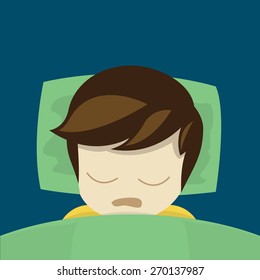 men sleep on the bed, cartoon vector