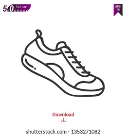 men sneaker outline icon in white background