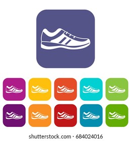 Men sneakers icons set