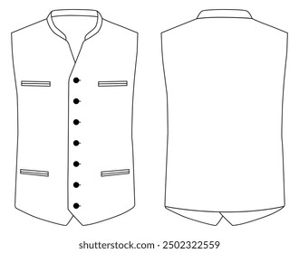 Men Solid Nehru jacket Maroon Sleeve koti illustration template design	