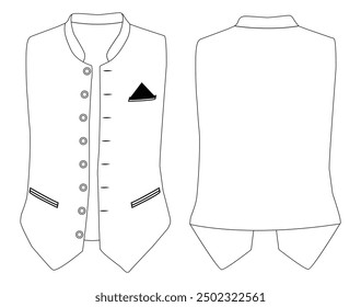 Men Solid Nehru jacket Maroon Sleeve koti illustration template design	