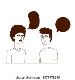 men with speech bubble avatar character