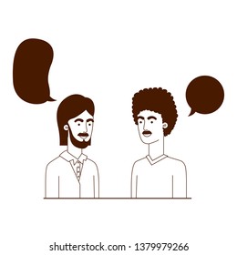 men with speech bubble avatar character