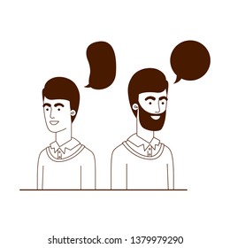 men with speech bubble avatar character
