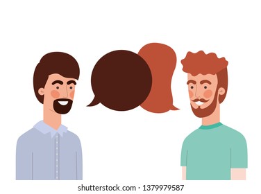 men with speech bubble avatar character