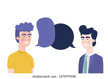 men with speech bubble avatar character