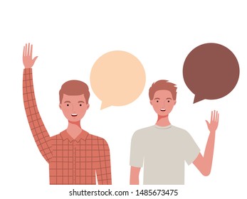 men with speech bubble avatar character