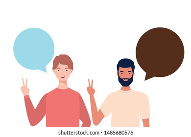 men with speech bubble avatar character