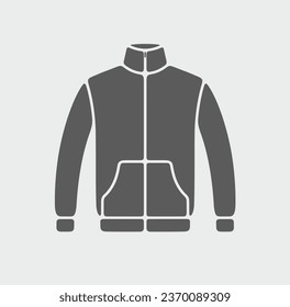 Men sport jacket solid icon on a background. Black symbol sign. Editable stroke. Vector illustration.