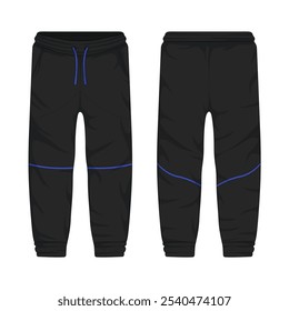 Men sports training pants mockup front and back view