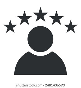 Men with stars rating icon vector.