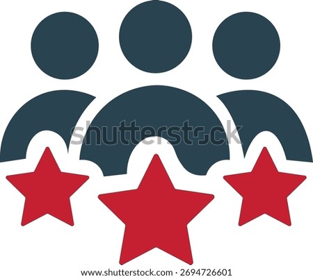 Men with stars rating icon vector review technicians