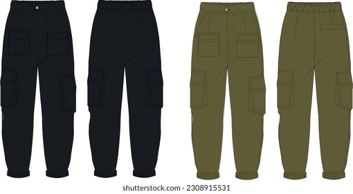 men  steet wear cargo pants template 