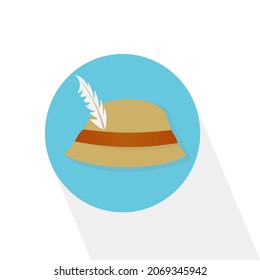 Los hombres pican sombrero. Sombrero de sol de paja aislado en blanco. bonnet de verano. Ilustración vectorial en estilo plano
