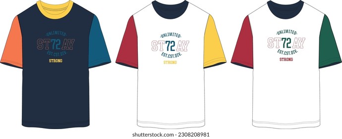 men street wear t shirt template colorful design
