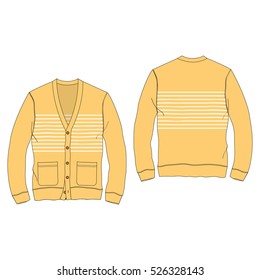 Men Striped Cardigan Template