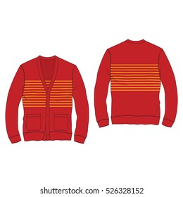 Men Striped Cardigan Template