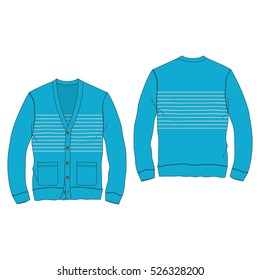 Men Striped Cardigan Template