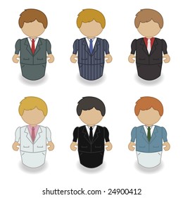 men in suits, business icons
