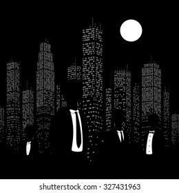 Men in suits on the background of the city